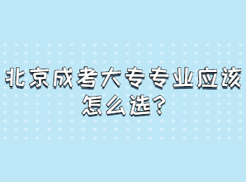 北京成考大專專業應該怎么選